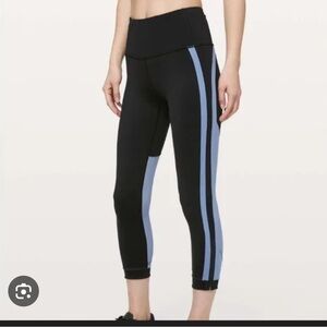 lululemon athletica Dark Blue and Light Blue 7/8 with Zipper Detail